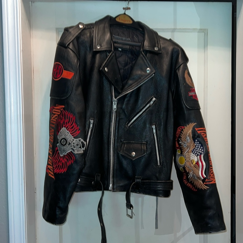 Vintage leather Harley Davidson embroidered Legend Jacket size 44
